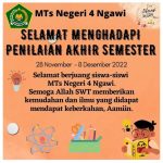 Sambutan Kepala MTSN 4 Ngawi Untuk Peserta PAS dan SAS Tahun Pelajaran 2022/2023